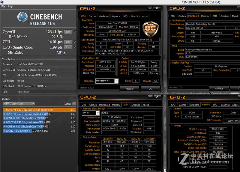 [原创]Intel Core i7-5820K与GIGABYTE X99-UD5 WIFI超频解析