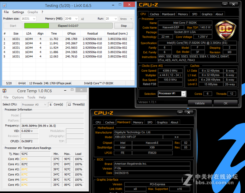 [原创]Intel Core i7-5820K与GIGABYTE X99-UD5 WIFI超频解析