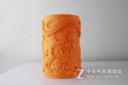 3D打印浮雕笔筒 龙凤立体美翻了！