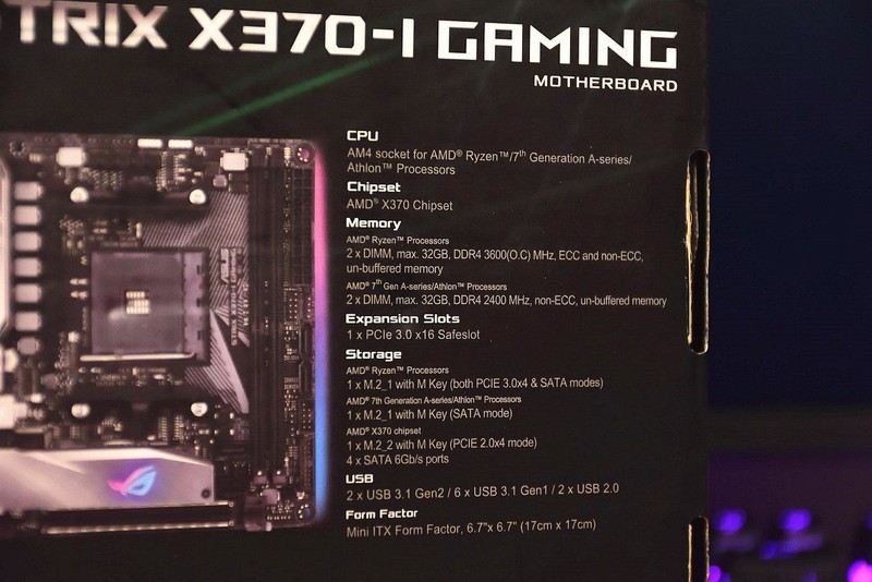 最强锐龙ITX主板ROG STRIX X370I GAMING 开箱测试