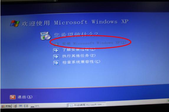 请教 用PE中的虚拟光驱安装XP原版系统时安装一行字变淡了……