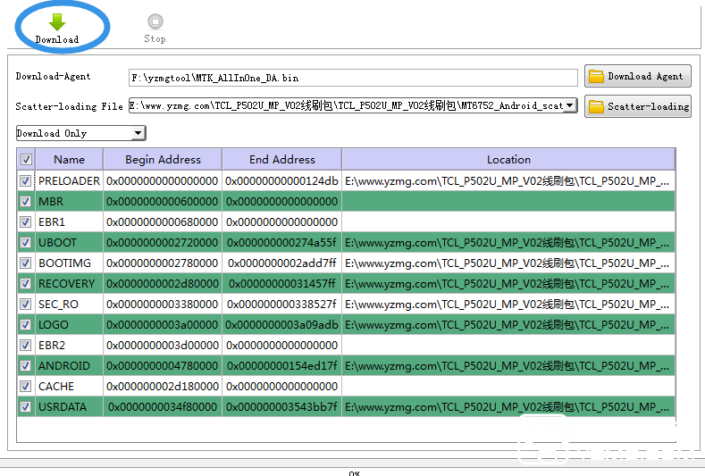 TCL P502U 官方原厂线刷救砖包100%OK!