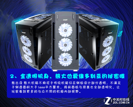 全开放结构让游戏悍将熊大机箱很自信