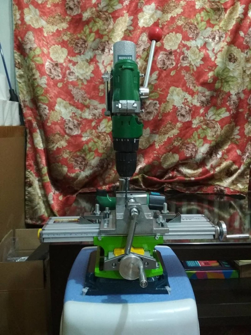 自己DIY工作台(电动改锥改台钻)可正反转有过力保护不断钻头