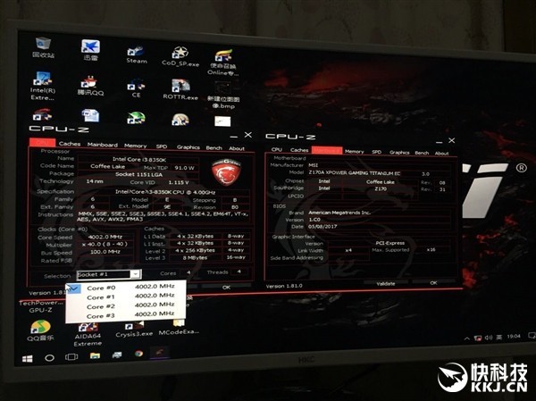 惊人！Intel Z170主板成功点亮i3-8350K！