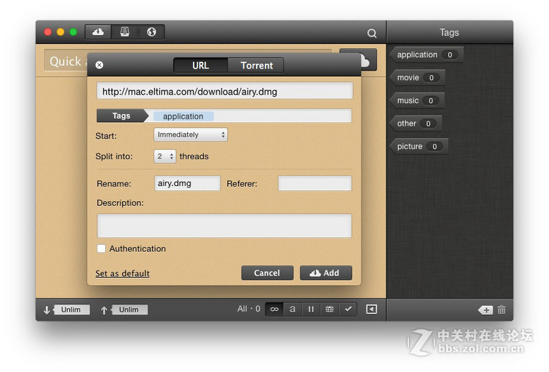 Folx：Mac专用强大的2合1下载管理器及BT客户端。