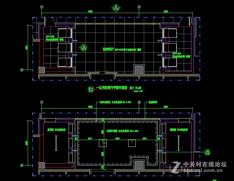 CAD公装室内设计酒店大堂施工图图纸附加效果图