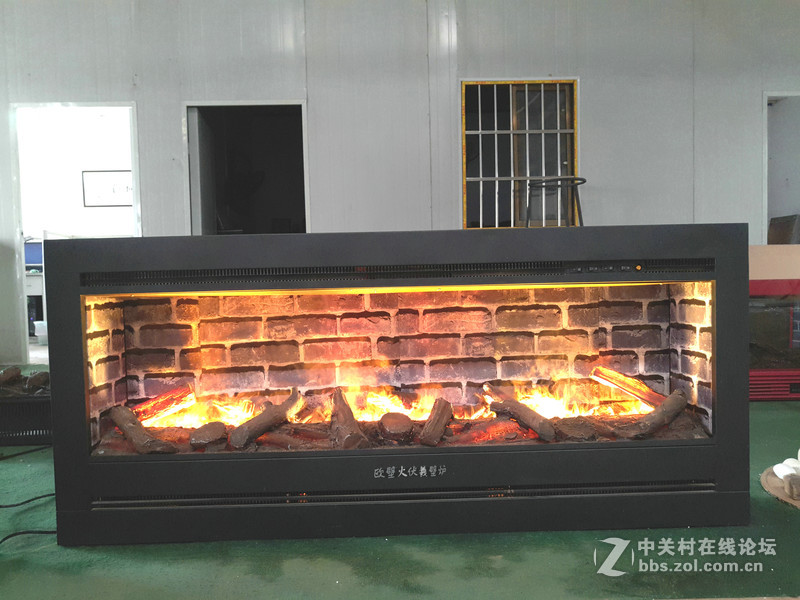 西山别墅壁炉1米6x70x25公分仿真燃木伏羲3D电壁炉取暖器超大壁炉观火面