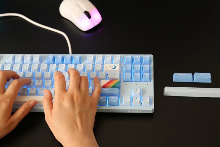 【首发新品】300元档位客制化体验：达尔优A87天空蓝限定版天空轴体验