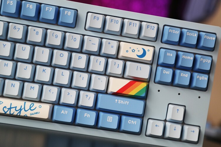 【首发新品】300元档位客制化体验：达尔优A87天空蓝限定版天空轴体验