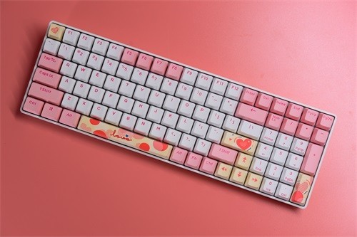 粉色系100key种草实录 ▎达尔优A100三模热插拔轴机械键盘