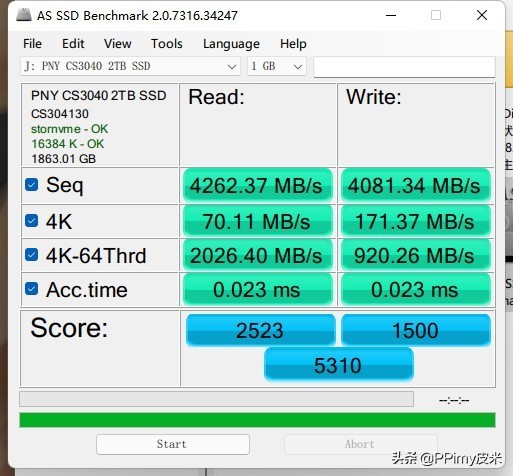 大碗量足的Gen4 SSD：PNY CS3040 2TB