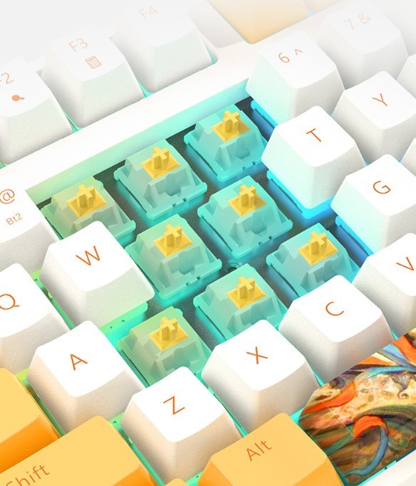 “重回梦敦煌，指尖落飞天”富德K870 PBT热升华键帽机械键盘重磅来袭