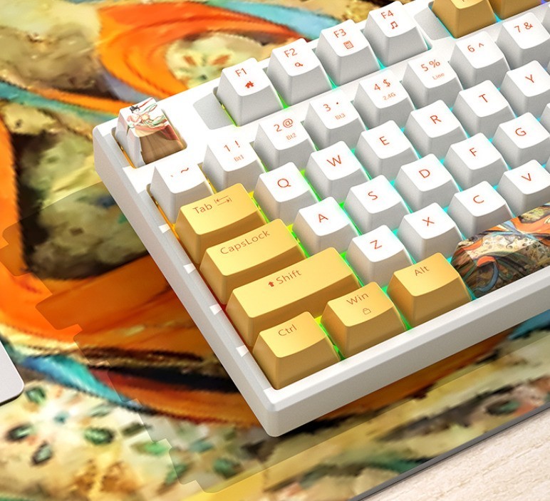 “重回梦敦煌，指尖落飞天”富德K870 PBT热升华键帽机械键盘重磅来袭