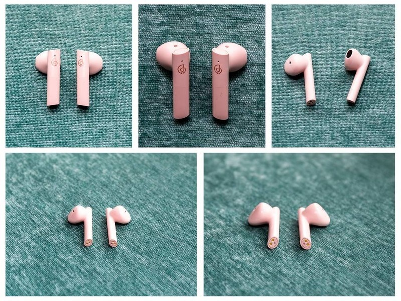 粉色的Haylou Moripods真无线蓝牙耳机，粉色的爱