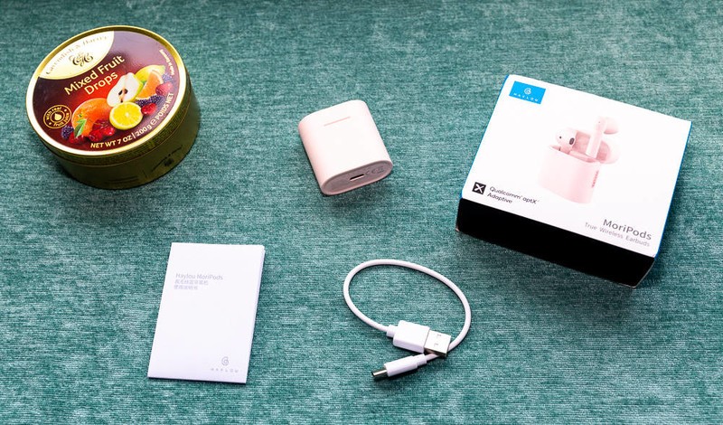 粉色的Haylou Moripods真无线蓝牙耳机，粉色的爱