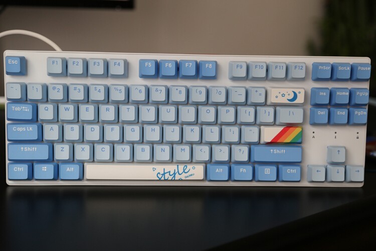 最佳入门客制化体验：达尔优A87天空蓝天空轴机械键盘+G黄PRO