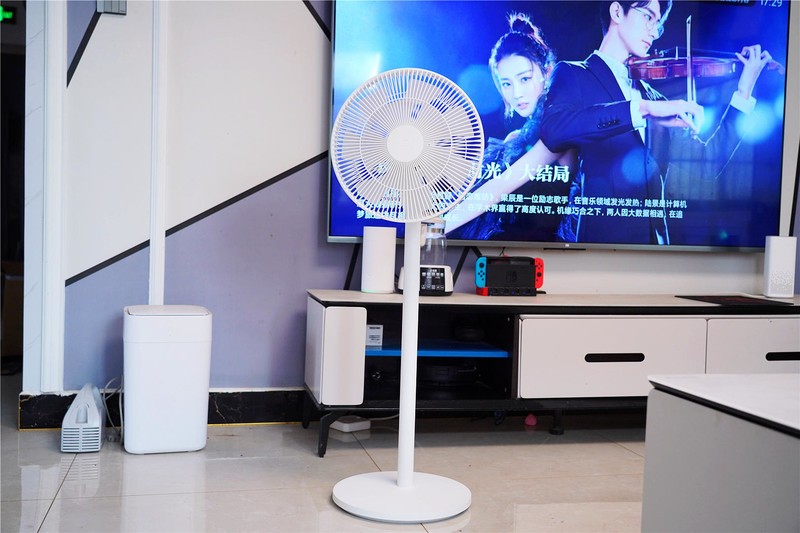 双层扇叶设计，支持小爱同学--米家直流变频循环落地扇电池版分享。