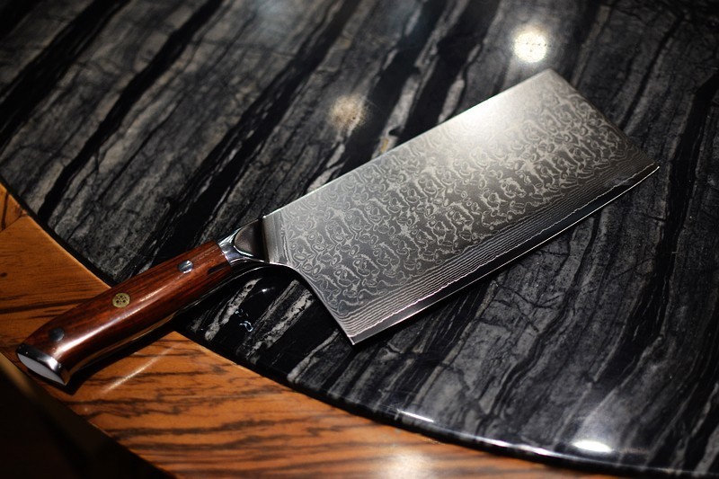 纯手工锻打 67层钢锻造 好身手大马士革切片刀