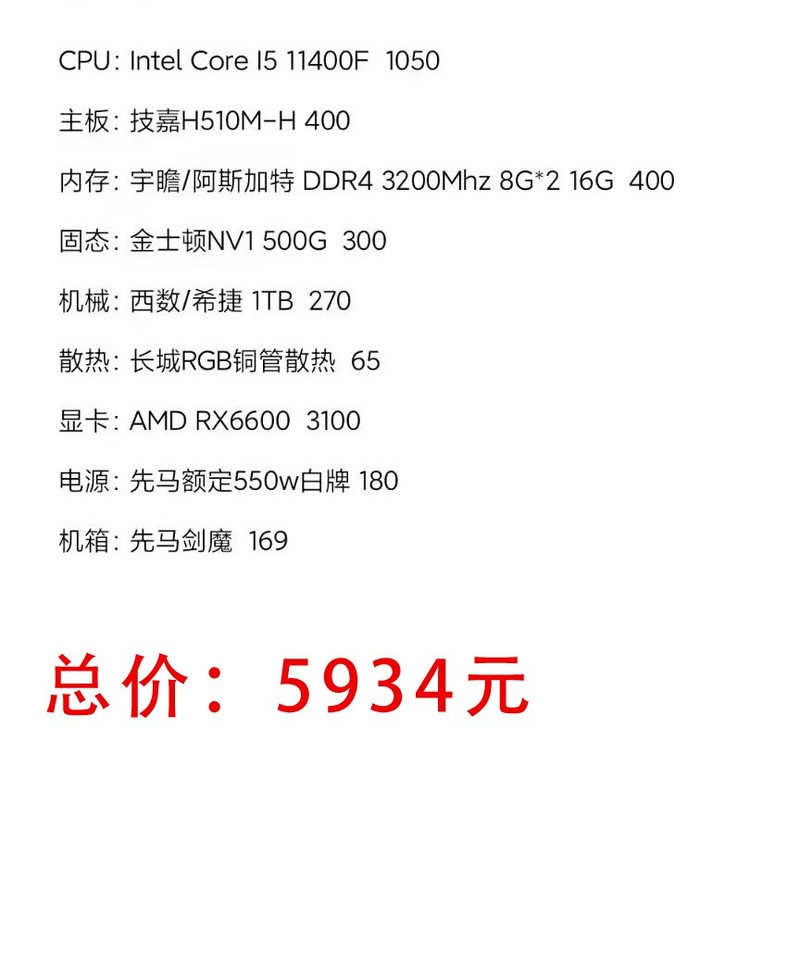 新主机配置清单，明天就要去付款攒机，大家帮忙分析一下贵了吗？