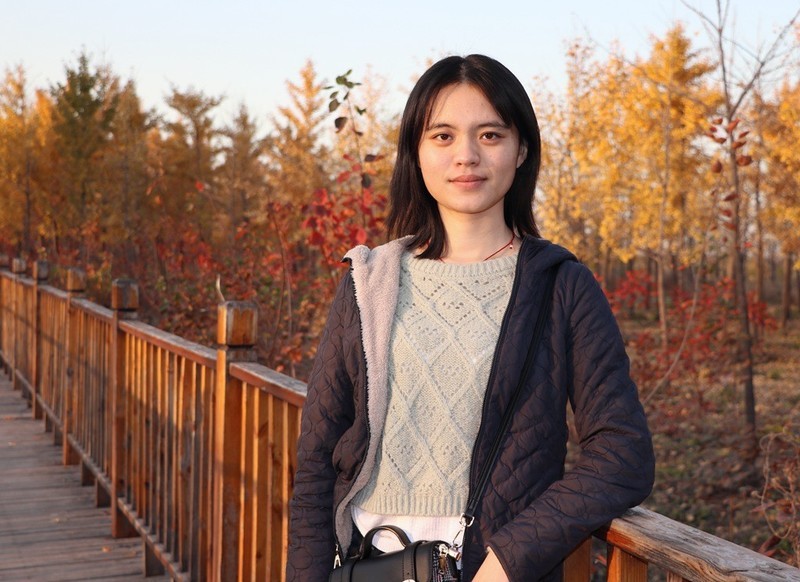 深秋银杏林人像