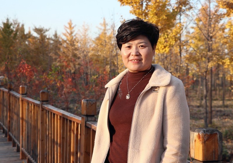 深秋银杏林人像