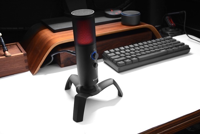 噬菌体外形，双指向模式，RGB背光，雷柏VS500电竞麦克风开箱