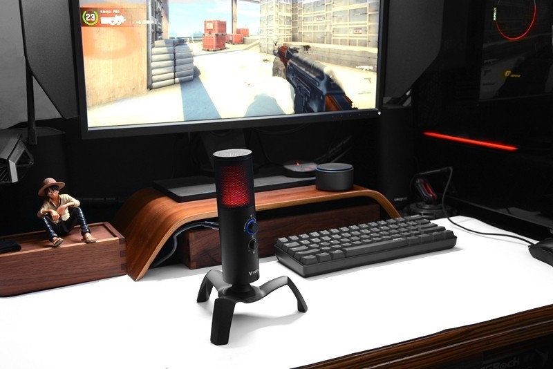 噬菌体外形，双指向模式，RGB背光，雷柏VS500电竞麦克风开箱