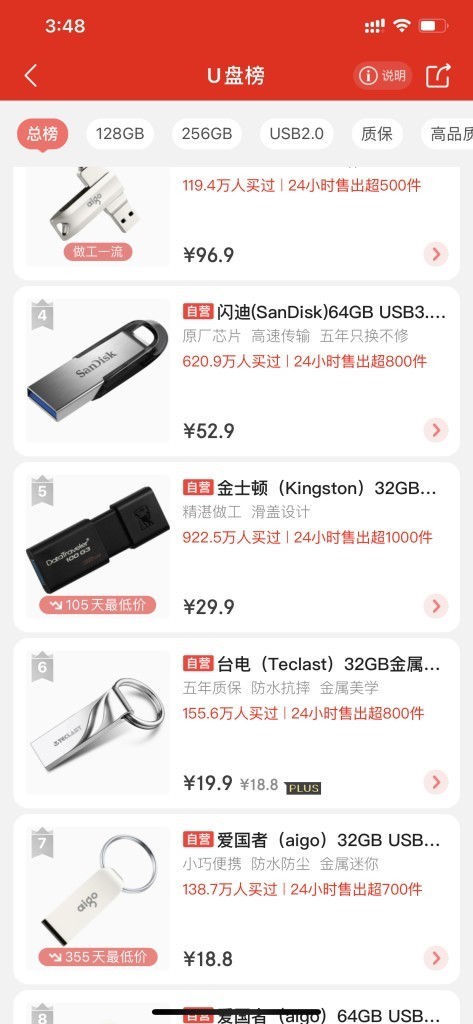 京东U盘爆款榜单出炉，光与影的交织体--台电乐影3.1U盘强势上榜