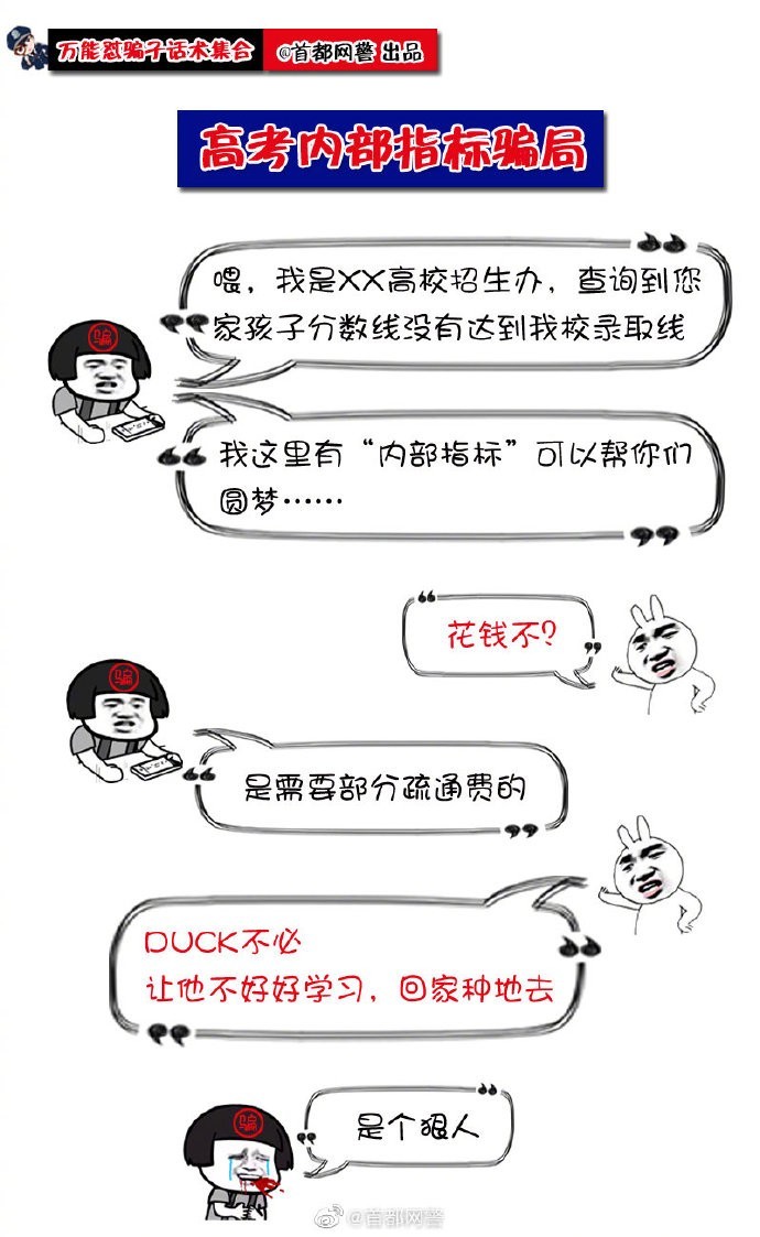 #净网护网，有你有我#【@首都网警 蜀黍 在线教你怼骗子！】