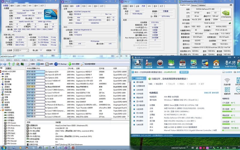 六核X5650 怒超4.5G测试成绩图 2014年09月20号更新