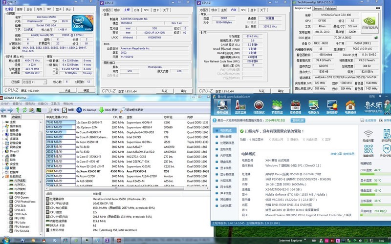 六核X5650 怒超4.5G测试成绩图 2014年09月20号更新