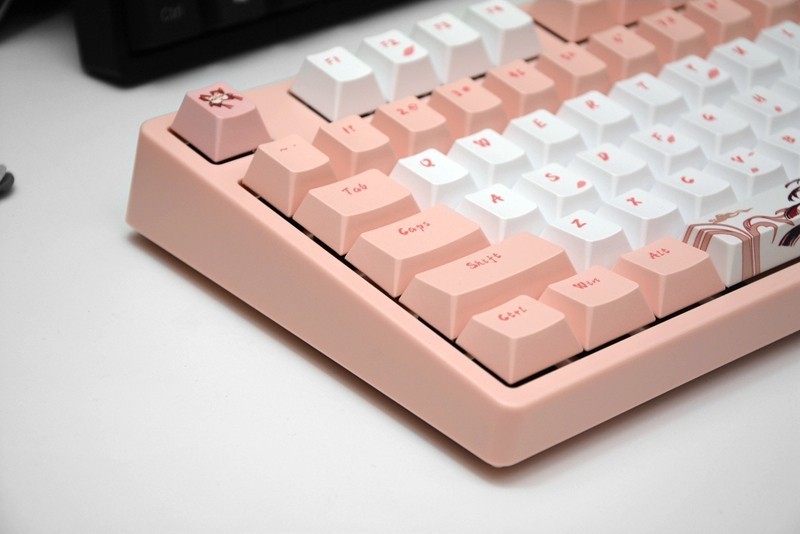 抖音开啤酒小姐姐同款面具，ikbc白无垢樱花机械键盘开箱体验