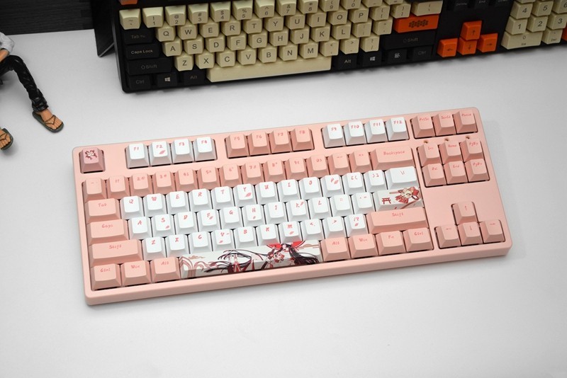 抖音开啤酒小姐姐同款面具，ikbc白无垢樱花机械键盘开箱体验