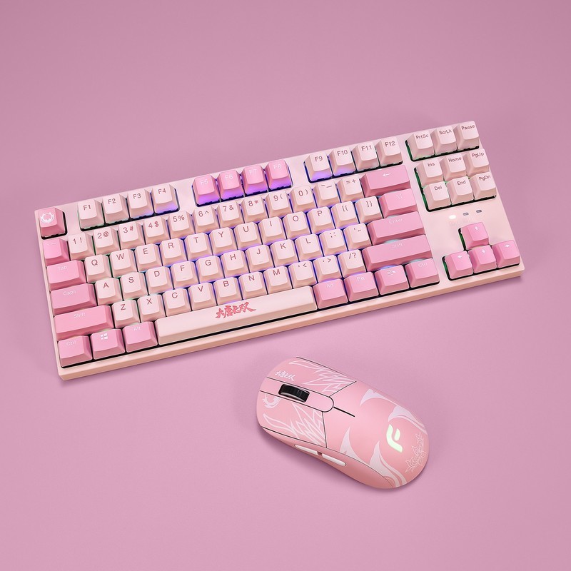 给内人的七夕回礼，粉色静音三模套装，迪摩大唐无双百花医联名款