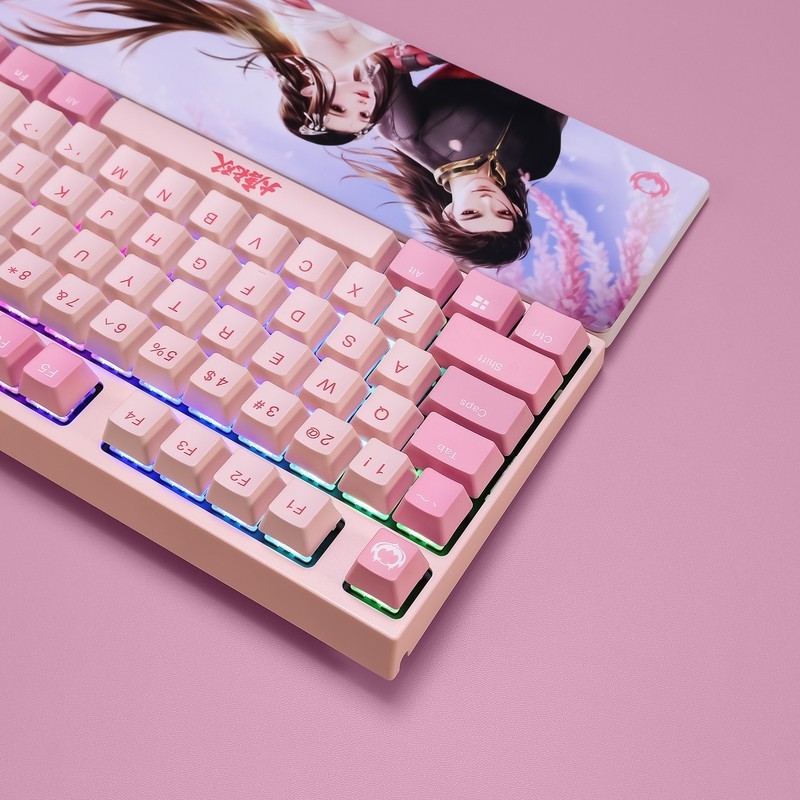 给内人的七夕回礼，粉色静音三模套装，迪摩大唐无双百花医联名款