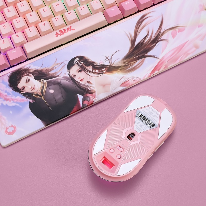 给内人的七夕回礼，粉色静音三模套装，迪摩大唐无双百花医联名款