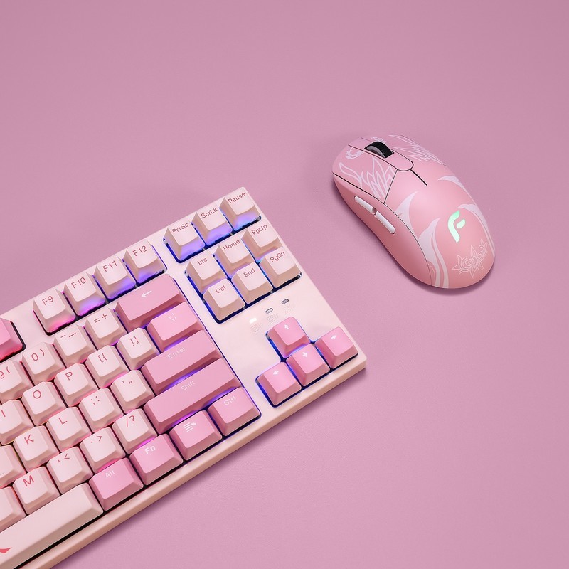 给内人的七夕回礼，粉色静音三模套装，迪摩大唐无双百花医联名款