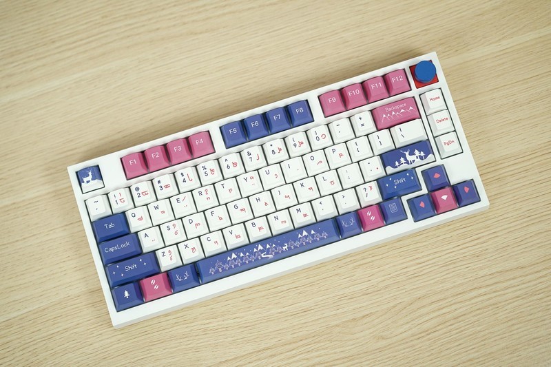 6个旋钮、3段空格、能敲出麻将音，小呆虫GK75三模机械键盘太上头