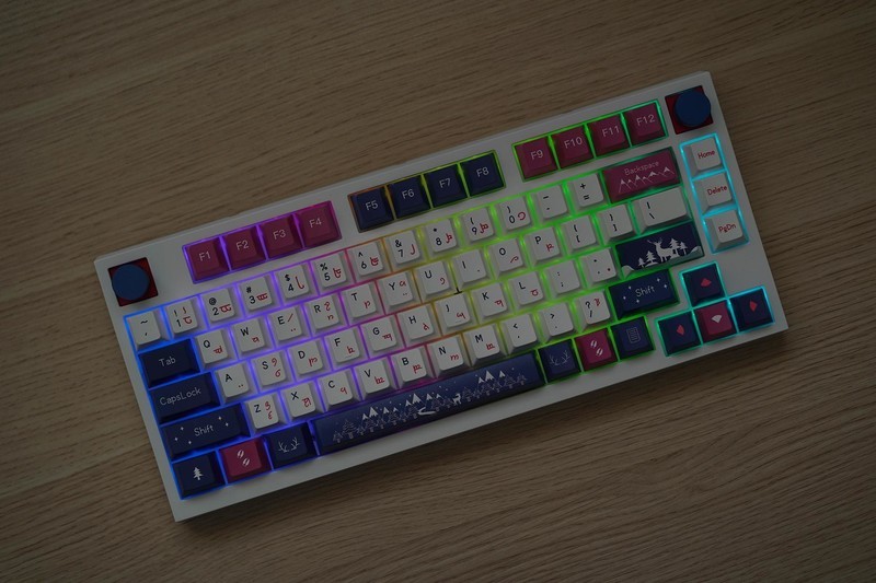 6个旋钮、3段空格、能敲出麻将音，小呆虫GK75三模机械键盘太上头