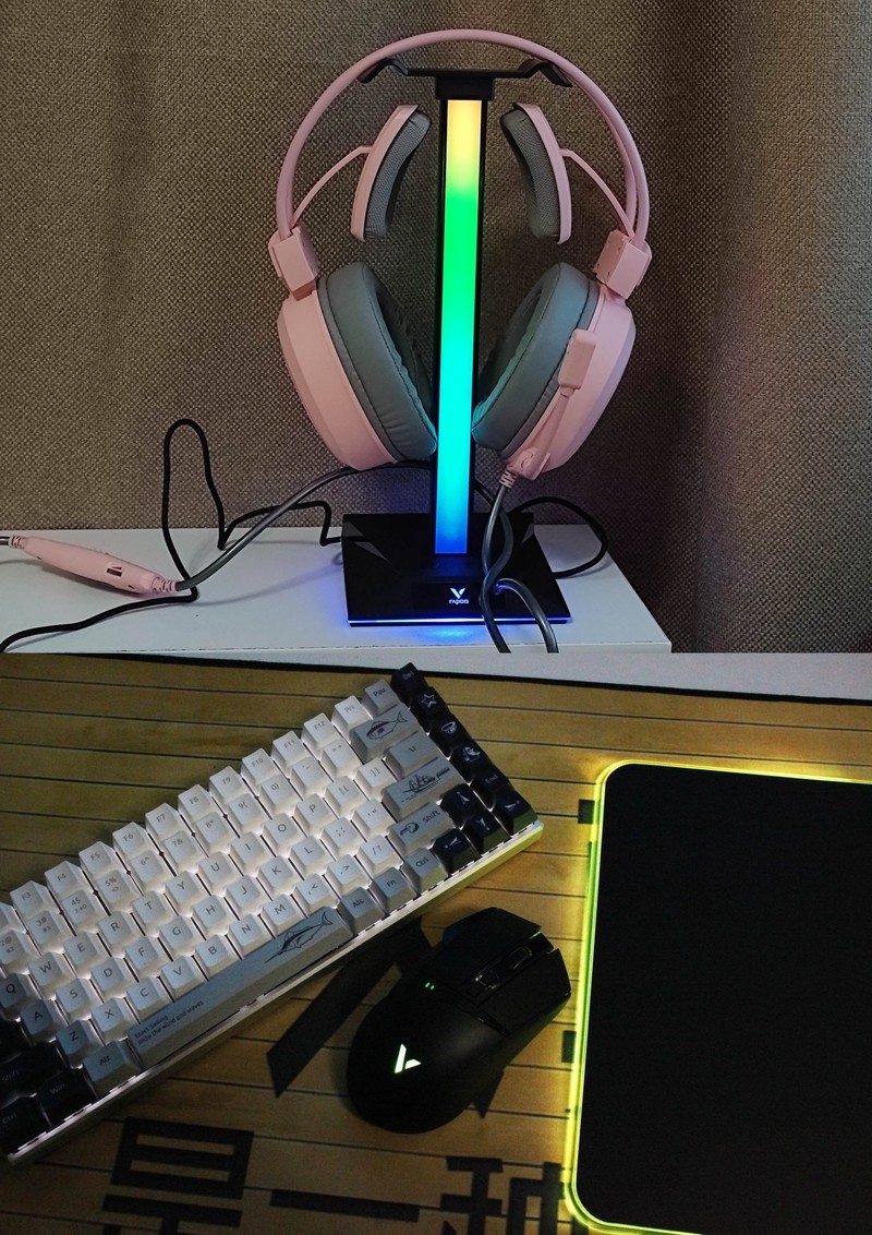打通炫酷最后一公里:雷柏VH10 RGB幻彩耳机支架和V10 RGB无线充电鼠标硬垫评测
