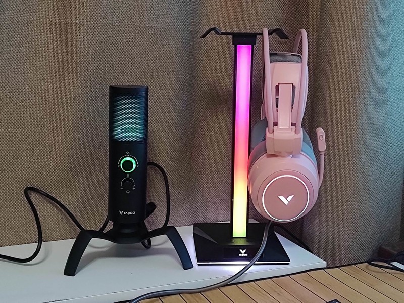 打通炫酷最后一公里:雷柏VH10 RGB幻彩耳机支架和V10 RGB无线充电鼠标硬垫评测