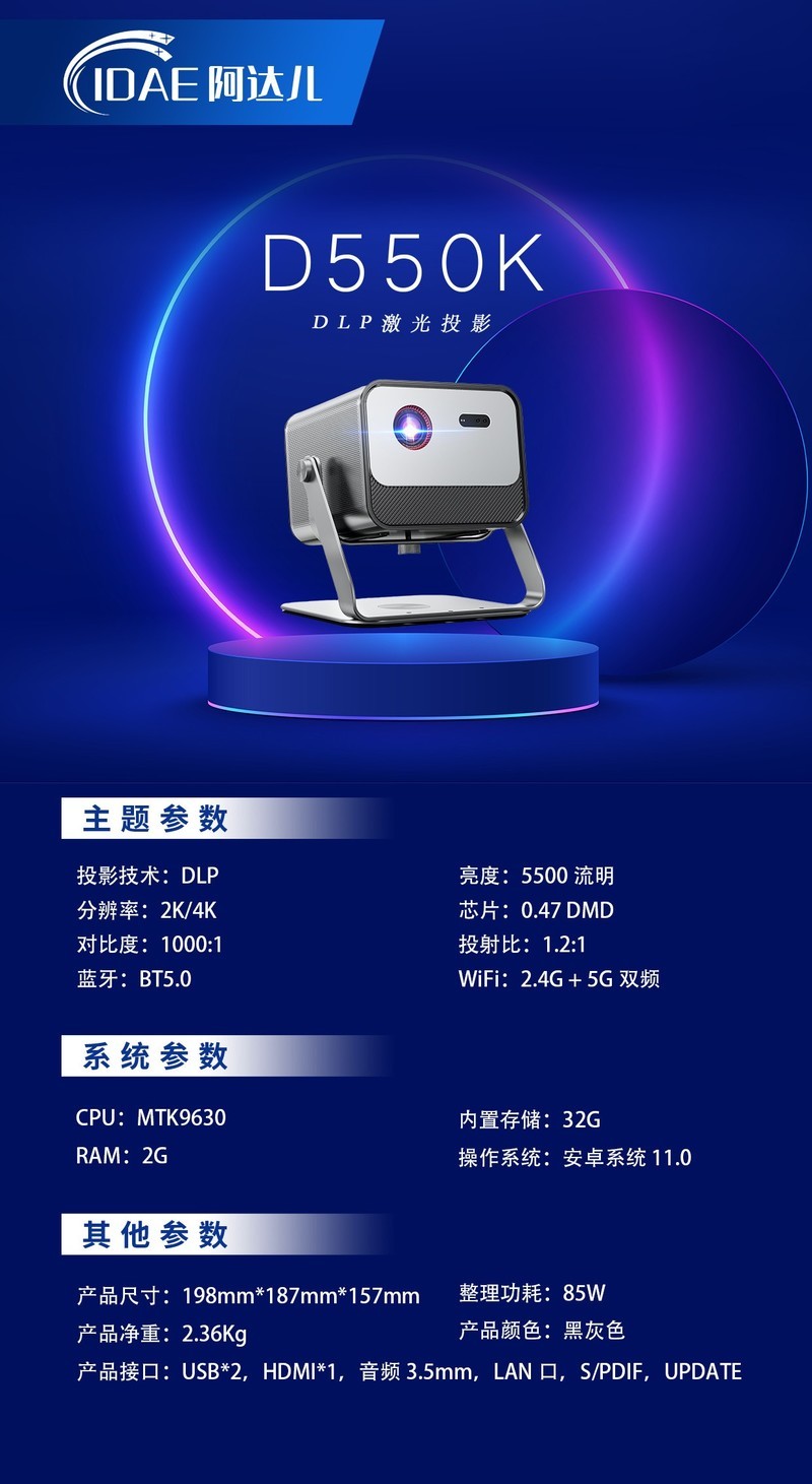 IDAE 智能投影仪改变您家庭客厅的观影体验