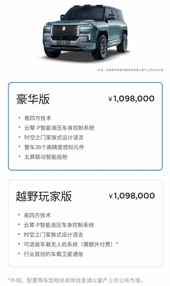 预售价超过一百万，我却觉得很划算？仰望U8总算登场了