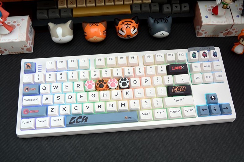 一起到键盘上来吸猫，ZOMO PLUS二代多色猫爪键帽开箱
