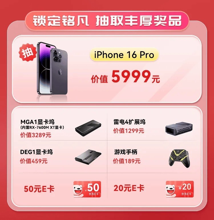 “99.99%中奖”铭凡618好礼狂送，赢取iPhone16 Pro！