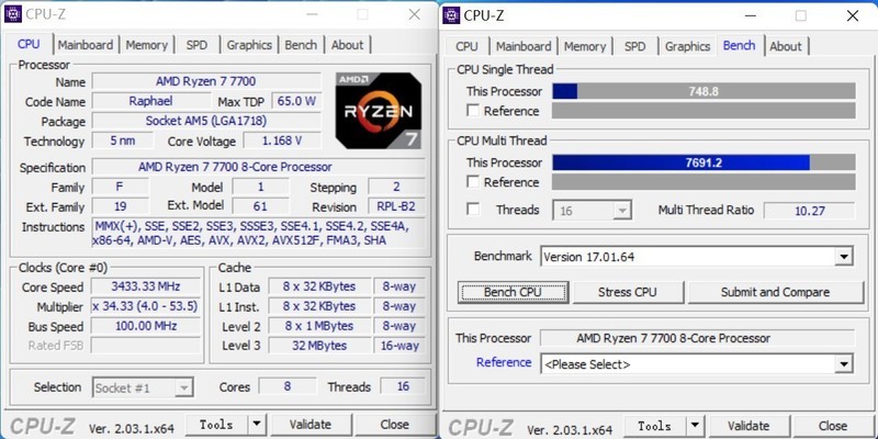 不到2000就能买新8核 AMD锐龙R7 7700上手体验！