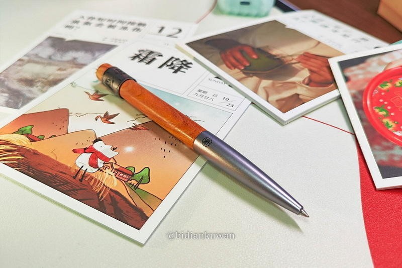 铝木+转筒，考试上上签：笔下轮回系列橄榄木签字笔