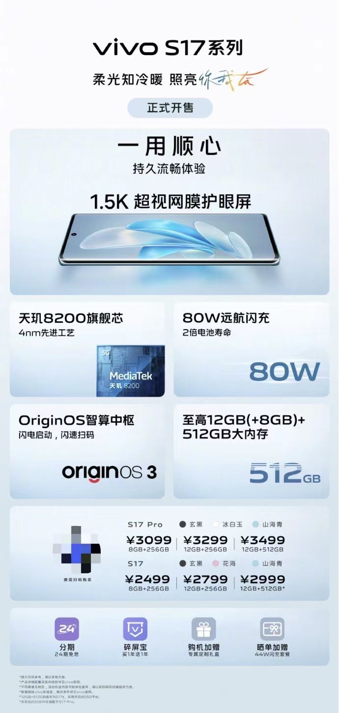 vivo S17系列首销战况新鲜出炉，单日就直接破纪录