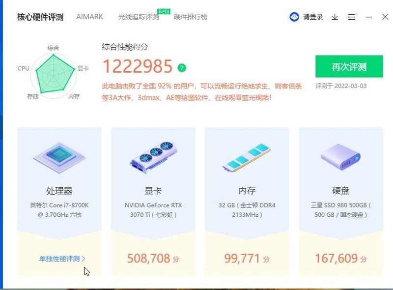 3070ti 火神开箱测试